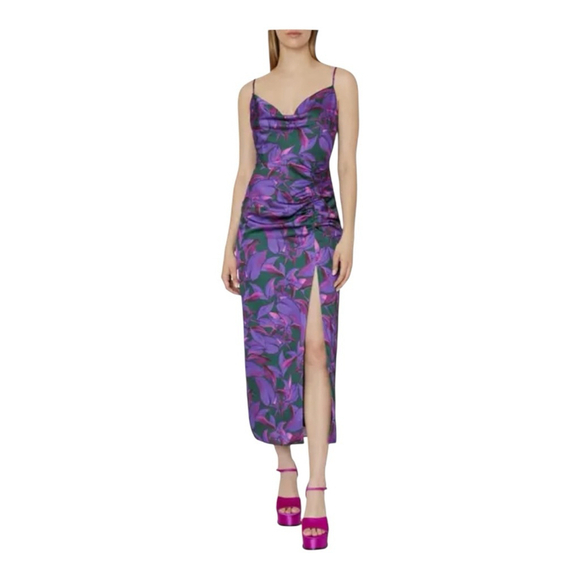 strapless open back dress Purple Tulle Beaded Long Prom Dress, V Neck Spaghetti Strap Evening Dr